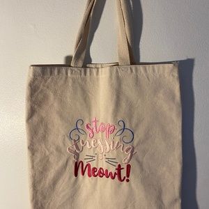 Tote Bag Embroidered Canvas New